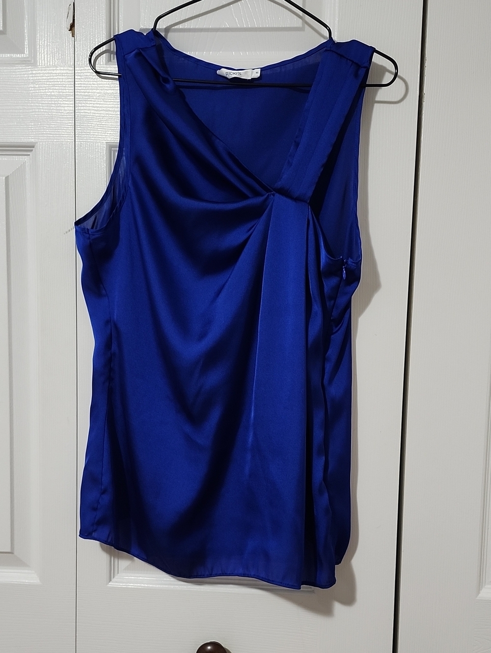 Ricki's Royal Blue Satin Draped Sleeveless Camisole